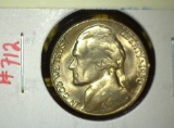 1950-D Jefferson Nickel, BU, key date, value $15+