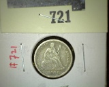 1891 Seated Liberty Dime, VF, value $25+