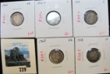 Group of 5 Barber Dimes, 1900, 1903-O, 1905, 1908 all G, 1907 VG, group value $22+