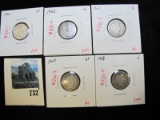 Group of 5 Barber Dimes, 1900, 1905, 1907, 1908 all G, 1902 VG, group value $21+