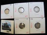 Group of 5 Barber Dimes, 1912, 1912-D, 1913, 1914-D, 1916, all VG, group value $25+