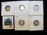 Group of 5 Barber Dimes, 1912-D, 1913, 1914, 1916, 1916-S, all G, group value $20+