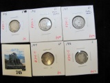 Group of 5 Barber Dimes, (2) 1912, 1913, 1914, 1916, all G, group value $20+