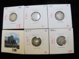 Group of 5 Barber Dimes, 1911, 1912, 1914, 1914-D, 1916-S, all VG, group value $25+