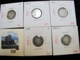 Group of 5 Barber Dimes, 1912, 1912-D, 1913, 1914, 1914-D, all G, group value $20+