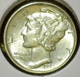 1942 Mercury Dime, BU, value $20+