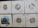 Group of 5 Mercury Dimes - 1918 & 1931-D G, 1940, 1941 & 1944 all 3 AU, group value $26+