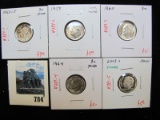 Group of 5 Silver Roosevelt Dimes, 1959 UNC toned, 1959 & 1964 BU toned; 1960 BU; 2003-S PROOF, grou