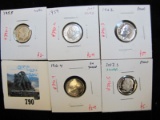 Group of 5 Silver Roosevelt Dimes, 1955 circ, 1959 & 1964 AU toned; 1962 & 2017-S PROOF, group value