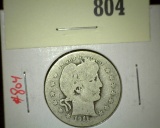 1911-D Barber Quarter, G obv, AG rev, better date, value  $15+