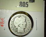 1913-D Barber Quarter, G, value $12+