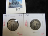 Pair of 2 Standing Liberty Quarters, 1926 AG/G, 1928 G, value $15+