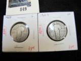 Pair of 2 Standing Liberty Quarters, 1925 G, 1927 VG, value $16+