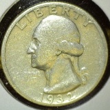 1932 Washington Quarter, F, value $9+