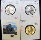 Group of 3 Washington Quarters - 1965 BU SMS; 1966 & 1967, both BU SMS Proof-like, group value $24+