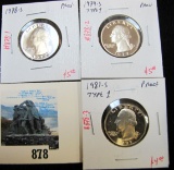 Group of 3 Washington Quarters - 1978-S, 1979-S Type 1, 1981-S Type 1, all PROOF, group value $14+