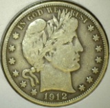 1912-D Barber Half Dollar, F FULL LIBERTY, value $45+