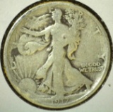 1917 Walking Liberty Half Dollar, G, value $18+