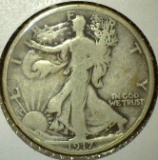 1917 Walking Liberty Half Dollar, VG/F, value $19+