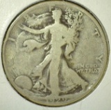 1929-S Walking Liberty Half Dollar, G/VG, value $12+