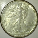 1943 Walking Liberty Half Dollar, AU58 slider, value $35+