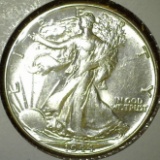 1944 Walking Liberty Half Dollar, AU+, value $22+