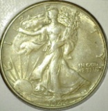 1946 Walking Liberty Half Dollar, XF+, value $18+