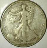 1946-S Walking Liberty Half Dollar, VF, value $16+