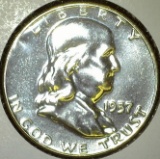 1957 Franklin Half Dollar, PROOF, value $28+