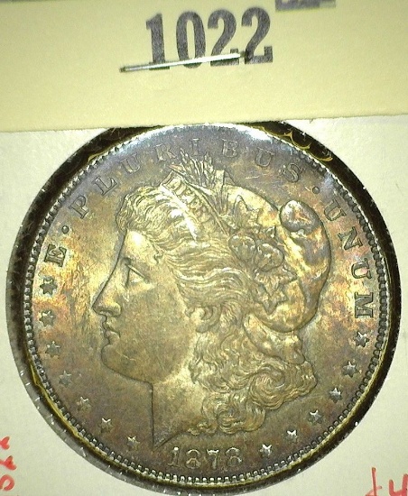 1878-S Morgan Silver Dollar, AU toned, value $45+