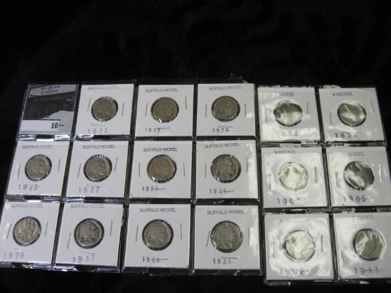 1892, 1898, 1903, 1905, 1907, & 1911 Liberty Nickels; 1917, 1920, (2) 1923, 25, 26, 27, (2) 29, 36,