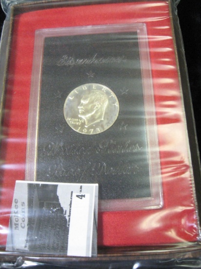 1973 S Rarest of the Silver Eisenhower Proof Dollars, original as issued.