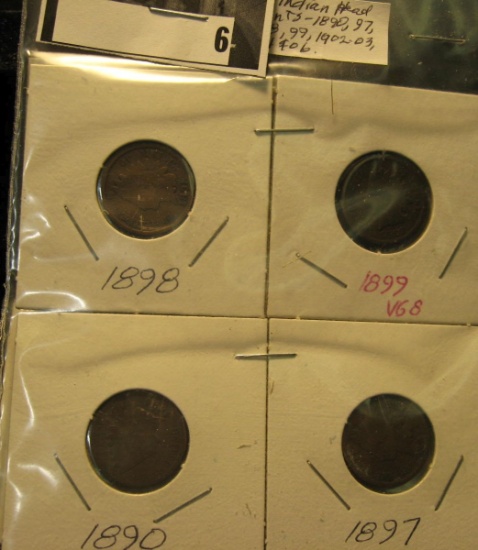 (8) Indian Head Cents 1890-1906.