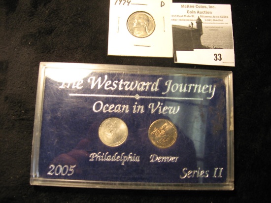 THE WESTWARD JOURNEY 2005 Ocean in View Series II Philadelphia & Denver Two-coin set in a special ho