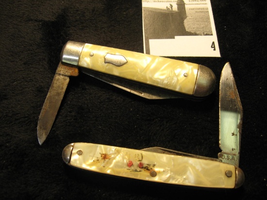 Pair of Mother of Pearl style Two-blade Pocket Knives.