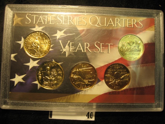2003 P 24K Gold-plated State Series five-piece Quarter Set in a special holder.
