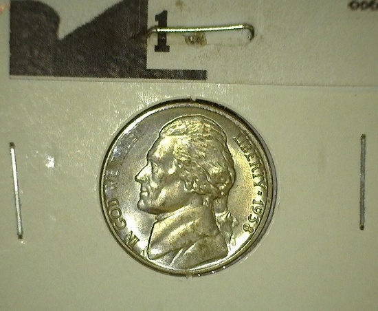 1938 P Brilliant Uncirculated Jefferson Nickel.