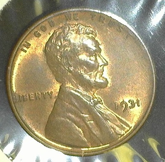 1931 P Lincoln Cent, mostly red Brilliant Uncirculated.