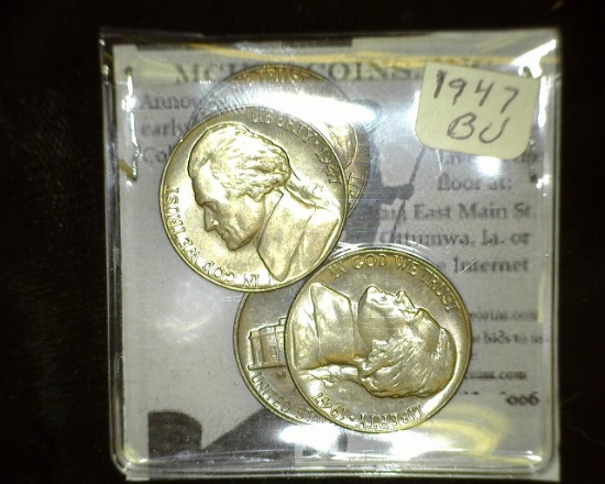 (4) 1947 P Gem BU Jefferson Nickels.