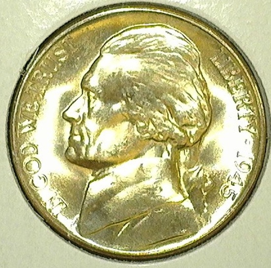 1945 D Gem BU Silver War Nickel.