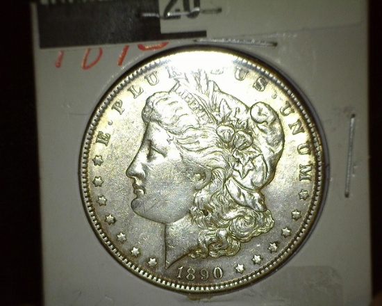 1890 P Morgan Silver Dollar, EF.