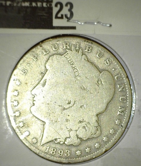 1893 O Morgan Silver Dollar. Key date.