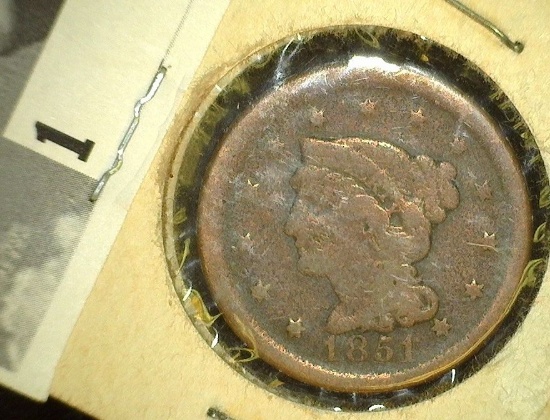 1851 U.S. Large Cent, Good.