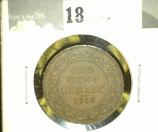1918 Canada Large Cent, Choice AU.