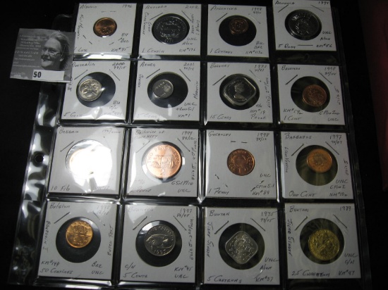 (16) different Ch BU to Gem BU foreign Coins 1975-2002 countries A-B.