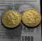 1886 P & 1903 S U.S. Five Dollar Half Eagle Gold Pieces from the estate of an 1800 era Montana Banke