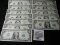 (12) Series 1974 $1.00 FRNs A-L Reserve Banks, 9 Pcs Serial Numbers end in 25. All Crisp Uncirculate