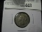 1867 Three Cent Nickel, VF.