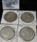 (2) 1921 D & (2) 1921 S Morgan Silver Dollars. All VF to EF.