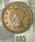 1852  U.S. Large Cent. EF.